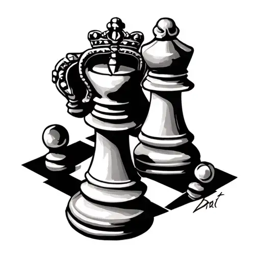 queen chess piece tattoo design idea