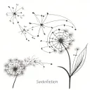 dandelion spread 5 seeds infused feathers tattoo design idea