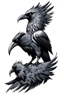 odin ravens tattoo design idea