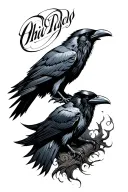 odin ravens tattoo design idea