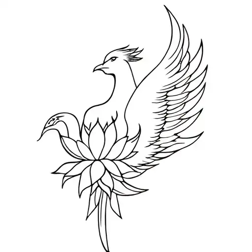 phoenix and lotus minimal back tattoo design tattoo design idea
