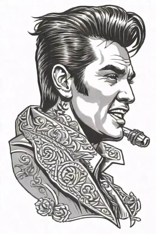 las vegas elvis face tattoo design idea