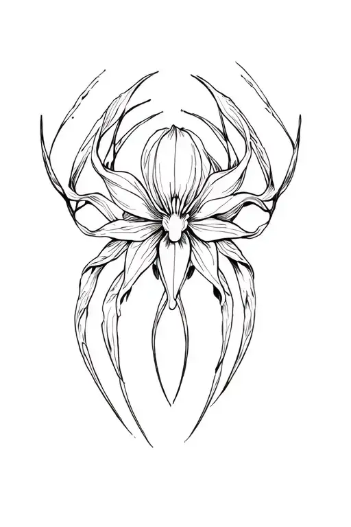 spiderlily behind cross tattoo tattoo design idea
