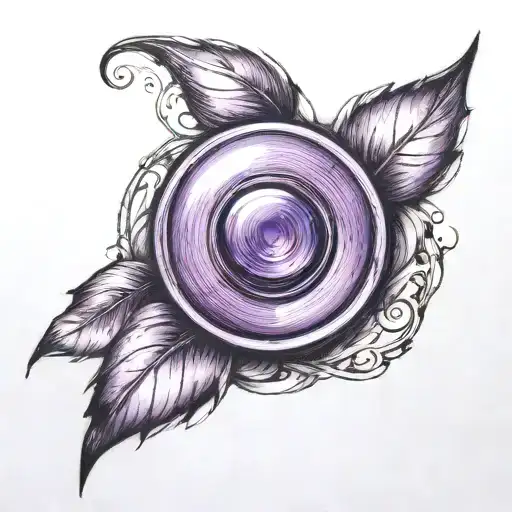 a purple button tattoo design idea