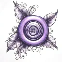 a purple button tattoo design idea