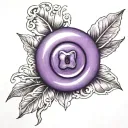 a purple button tattoo design idea