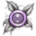 a purple button tattoo design idea