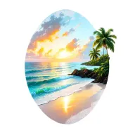 Costa Rica Gold Coast Beach Sunset tattoo design idea