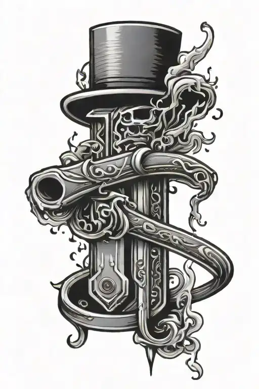razor blade smoking tattoo design idea