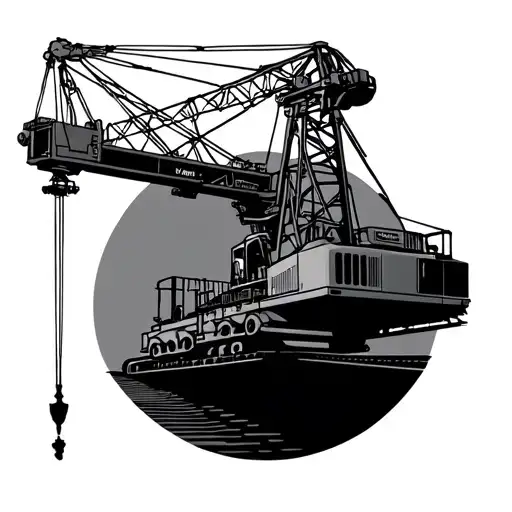 construction crane, grandfather, zvonko tattoo design idea
