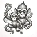 gemini monkey philippines tattoo design idea