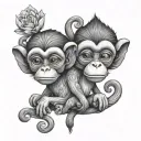 gemini monkey philippines tattoo design idea