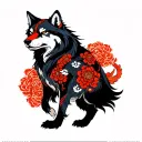 lone wolf and ronin  tattoo design idea