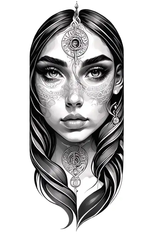 gemini sisters facing tattoo design idea