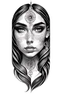 gemini sisters facing tattoo design idea