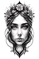 gemini sisters facing tattoo design idea