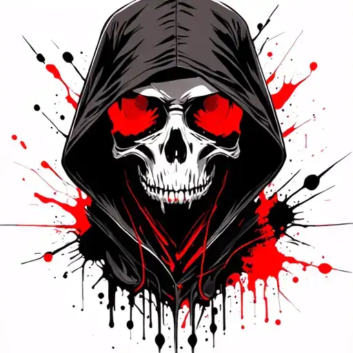 hooded reaper tattoo design idea