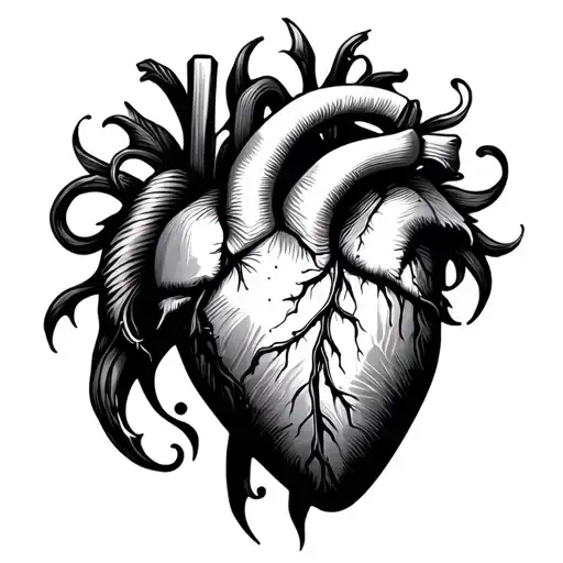 Fine Line Heart tattoo design idea