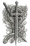 Narsil sword embedded tattoo design idea