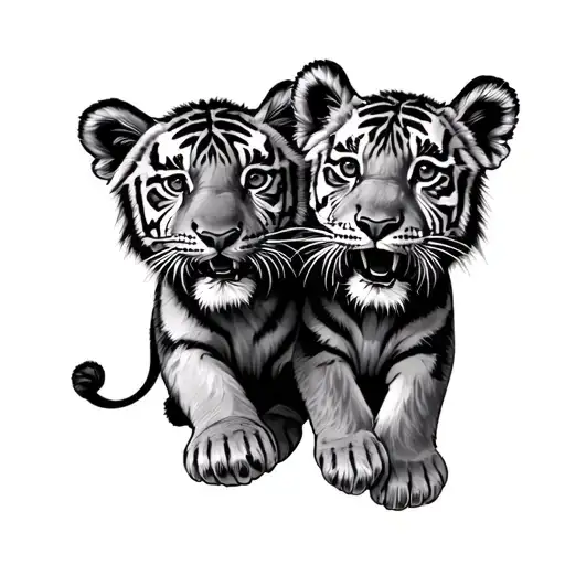 3 Tiger Cubs tattoo design idea