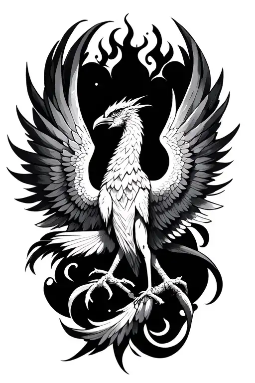 Greek filler tattoo with Phoenix tattoo design idea