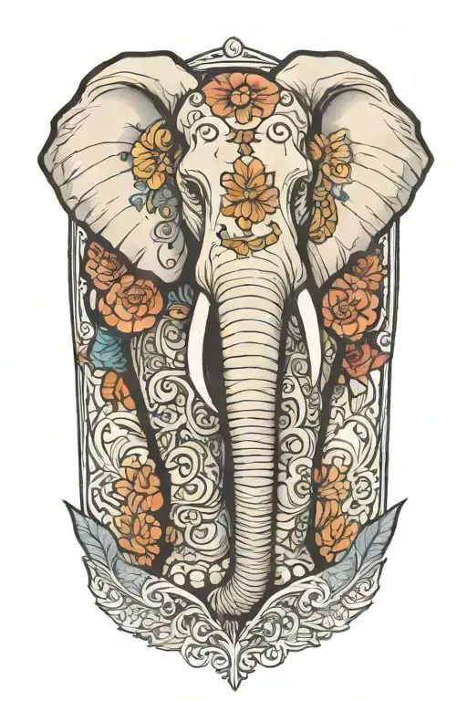elephant tattoo design idea