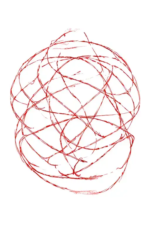red string theory interwoven tattoo design idea