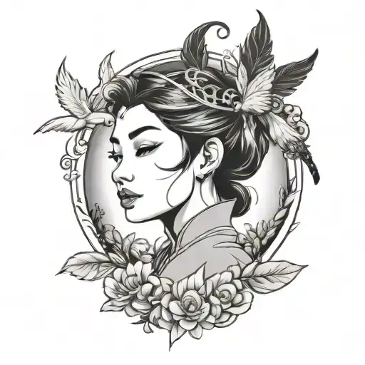 peter pan, mulan, et plume tattoo design idea