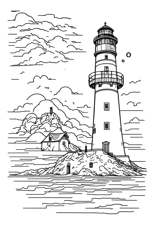lighthouse tattoo design idea
