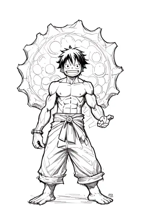 Monkey D luffy gear 5 tattoo design idea