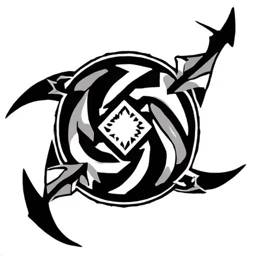 shuriken tattoo in tribal design tattoo design idea