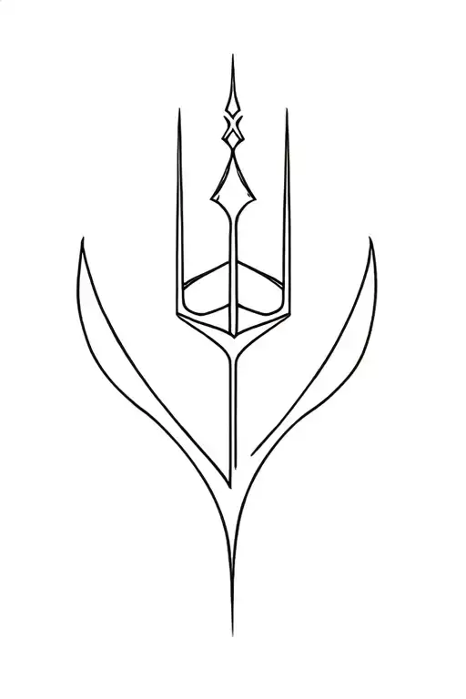 trident surrounded tattoo design idea