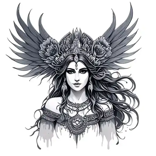 Skadi Goddess tattoo design idea