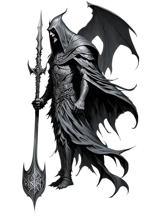 sauron and nazgul lord of the rings tattoo design idea