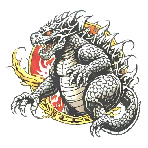 Godzilla back tattoo tattoo design idea