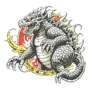 Godzilla back tattoo tattoo design idea