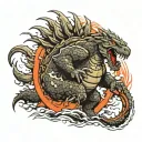 Godzilla back tattoo tattoo design idea