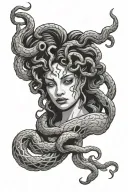 Medusa crying tattoo design idea