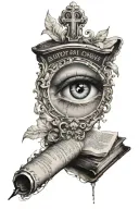 realize everyone ain't loyal with a eye below it forming a tear and a bible verse  tattoo design idea