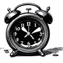 alarm clock with eyesand mount tattoo design idea