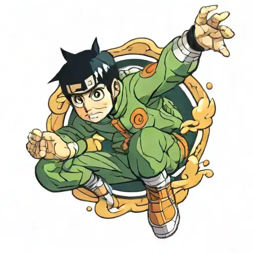 rock Lee from Naruto tattoo design idea
