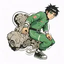 rock Lee from Naruto tattoo design idea