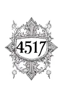 "4517" shield cross surrounded tattoo design idea