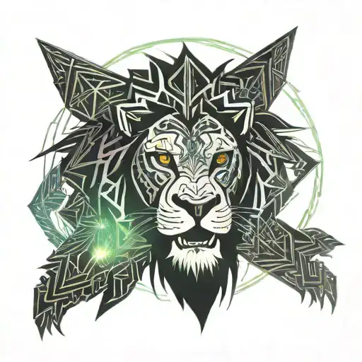 mandala, lion head, bjj gorilla tattoo design idea