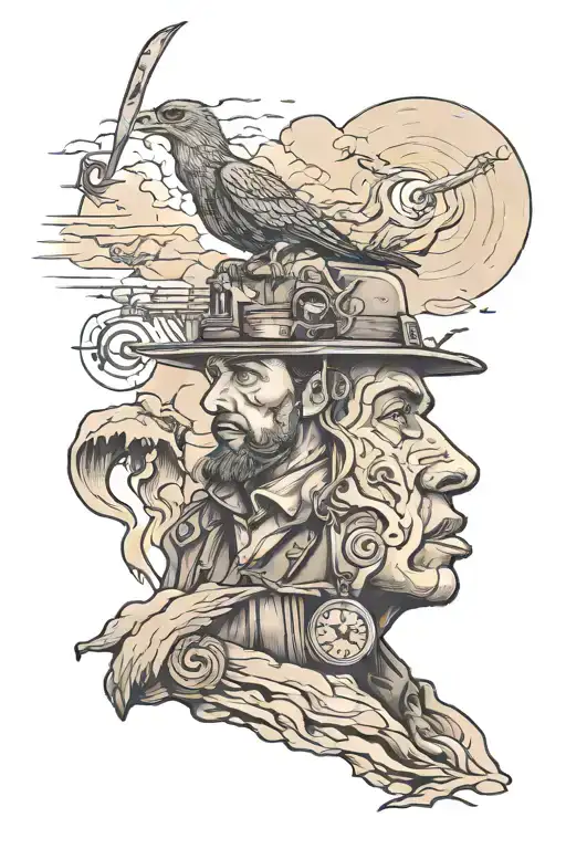 stable,loner, empathetic, dangerous,confident, explorer, curious, freedom tattoo design idea