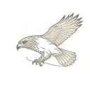 red tail hawk flying tattoo design idea