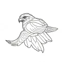 red tail hawk flying tattoo design idea