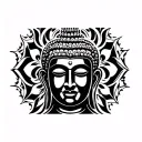 buddha face tattoo design idea