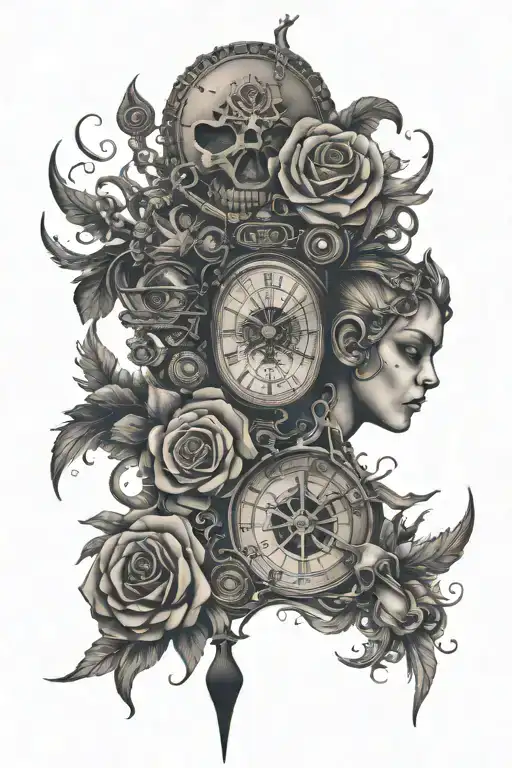 past present future tattoo design idea