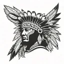 Native American Headress With African Tribal Sunrise Integrated Tattoo tattoo design idea